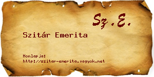 Szitár Emerita névjegykártya